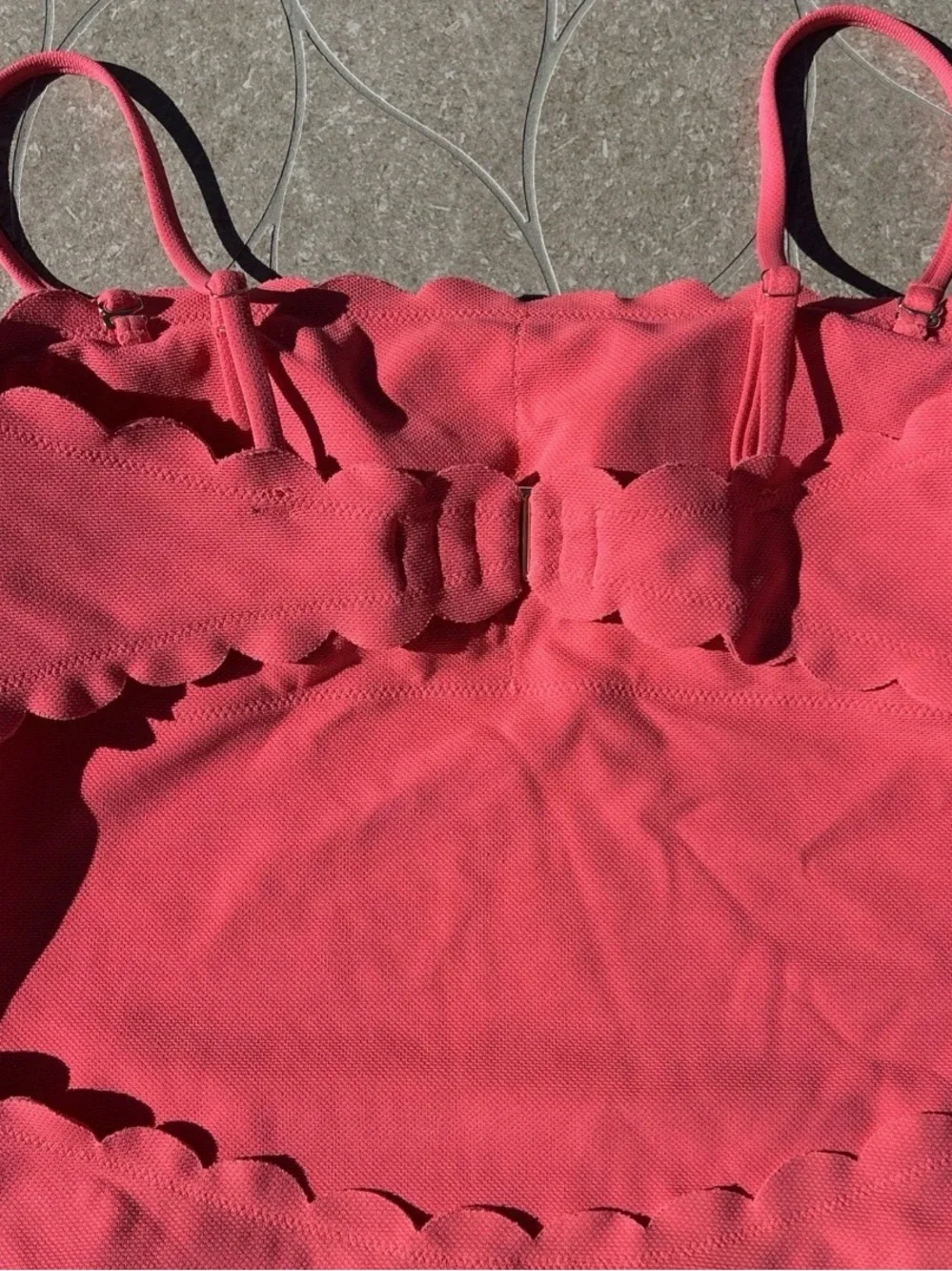 Victoria's Secret Swim One-Piece Swimsuit Removable Straps Coral L Sexy Open Bck